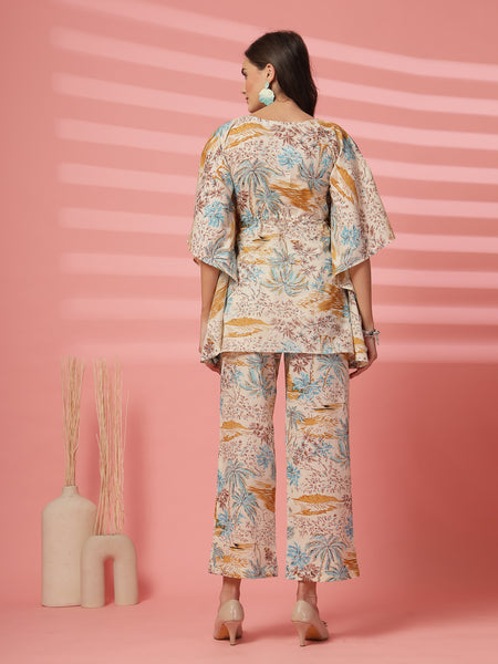 Indibelle Cotton Tropical Print Co-ord set (Mustard)