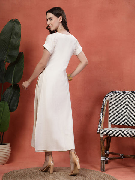 Indibelle Linen Touch Co-ord Set (Off White)