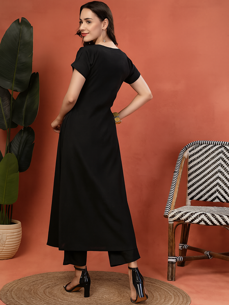 Indibelle Linen Touch Co-ord Set (Black)