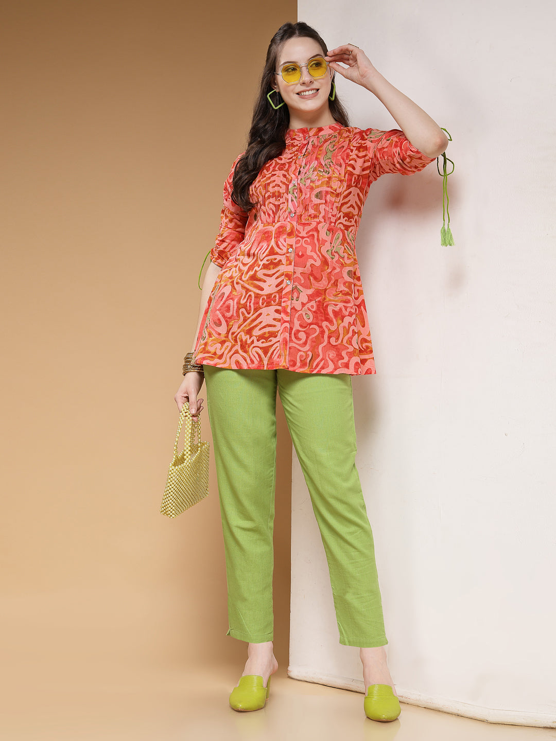 Indibelle Cotton Floral Print A-Line Co-ord Set main image 1