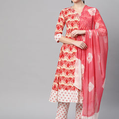 Indibelle Tie-Dye Chiffon Dupatta (Pink)