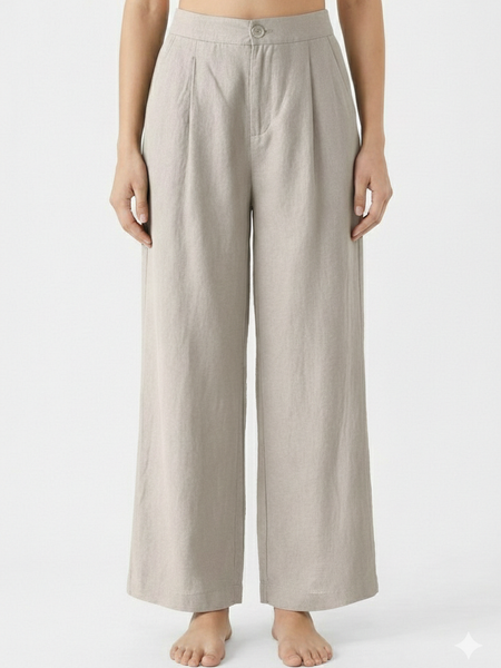 Women Wide Leg Linen Trousers