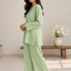 Indibelle Wrinkle Rayon Relaxed-Fit Co-ord Set