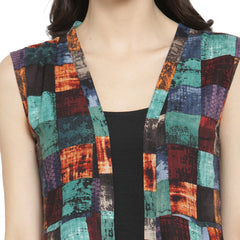 Indibelle Rayon Multicolour Printed Shrug