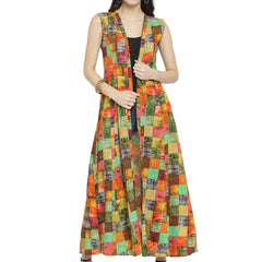 Indibelle Rayon Multicolour Printed Shrug
