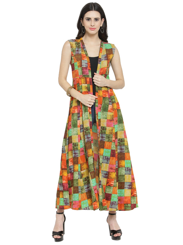 Indibelle Rayon Multicolour Printed Shrug