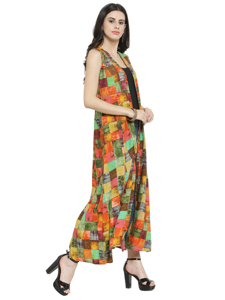 Indibelle Rayon Multicolour Printed Shrug