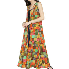 Indibelle Rayon Multicolour Printed Shrug