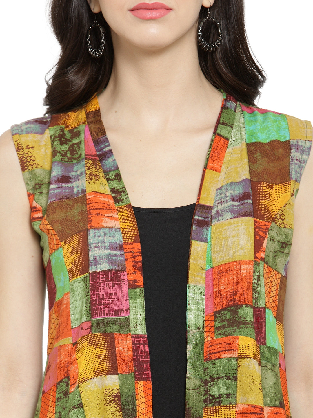 Indibelle Rayon Multicolour Printed Shrug