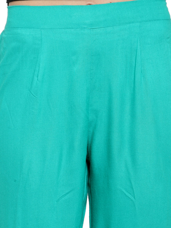 Indibelle rayon printed tealblue straight kurta set