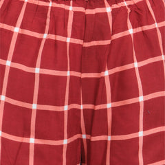Indibelle Maroon Rayon Printed Straight kurta set