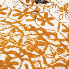 Indibelle Rayon Mustard Floral Print A-Line Kurta