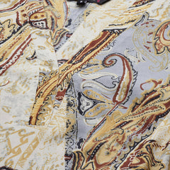 Indibelle Rayon Beige Paisley Print A-Line Dress