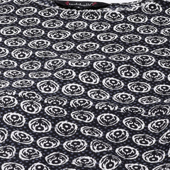 Indibelle Cotton Calf Length Floral Print A-Line Kurta set (Black)