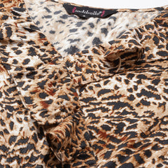 Indibelle Rayon Animal Print Dress (Brown)