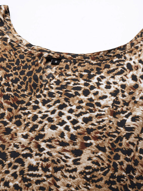 Indibelle Animal Print Peplum Top