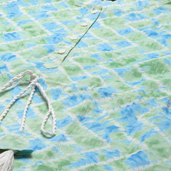Indibelle Cotton Seagreen Tie Dye Print Kaftan Kurta set