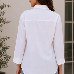 Indibelle Premium Linen Blend White Shirt