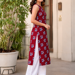 Indibelle Women’s Floral Printed Cotton Kurti