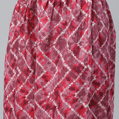 Indibelle Cotton Magenta Floral Print Straight Kurta set