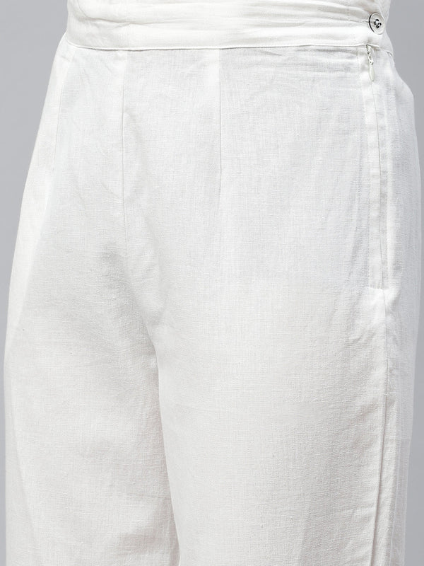 Indibelle Cotton Orange Lurex Floral Print Straight Kurta set