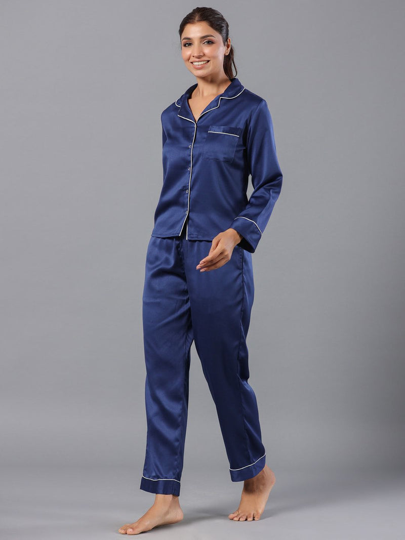 Range Forever Women Satin Solid Night Suit