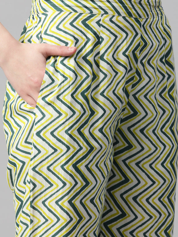 Indibelle Cotton Contrast Yolk Floral Print Kurta set