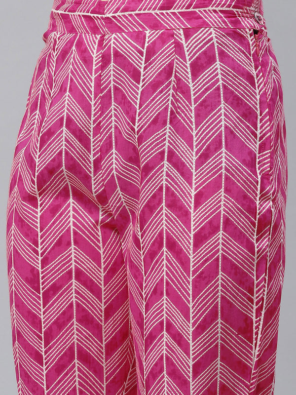 Indibelle Cotton Floral Print Lace Detail Straight Kurta set