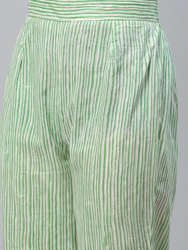 Indibelle Cotton Seagreen Tie Dye Print Kaftan Kurta set