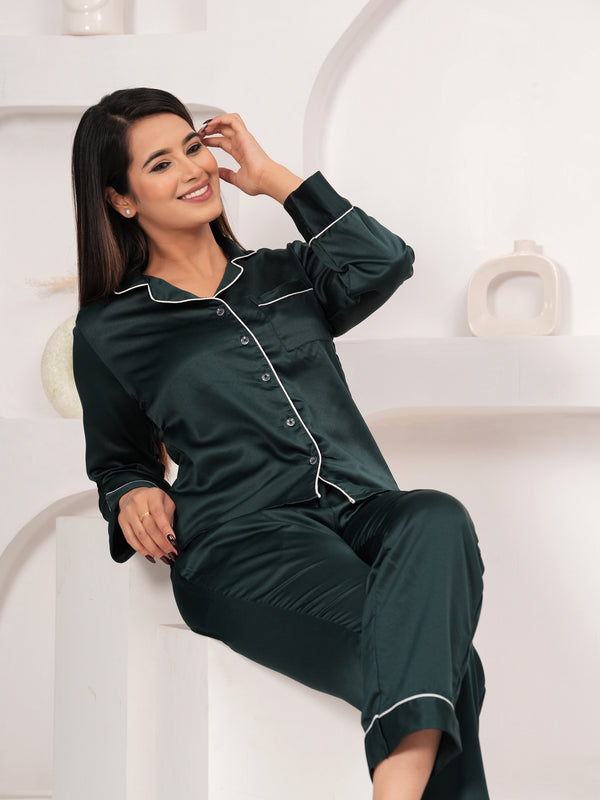 Range Forever Women Satin Solid Night Suit