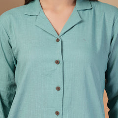 Indibelle Cotton Slub Solid Embrodiary Co-ord Set