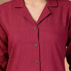 Indibelle Cotton Slub Solid Embrodiary Co-ord Set