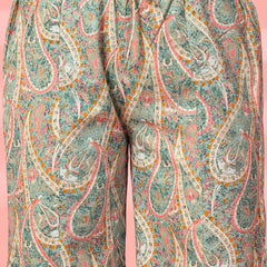 Indibelle Cotton Paisley Print Co-ord Set (Sea Green)
