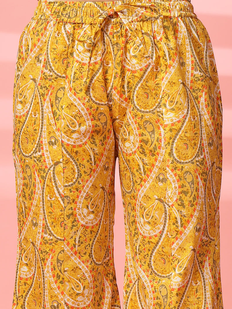 Indibelle Cotton Paisley Print Co-ord Set (Yellow)
