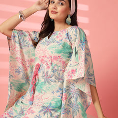 Indibelle Cotton Tropical Print Co-ord set (Pink)