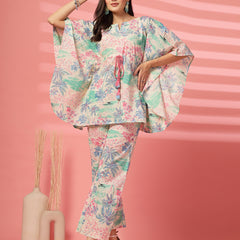 Indibelle Cotton Tropical Print Co-ord set (Pink)