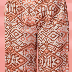 Indibelle Cotton TieUp Abstract Print Co-ord Set (Brown)