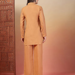 Indibelle Cotton Schiffli Solid Co-ord Set