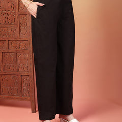 Indibelle Cotton Schiffli Solid Kurta Set