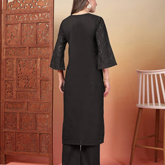 Indibelle Cotton Schiffli Solid Kurta Set