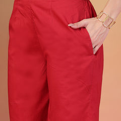 Indibelle Cotton Schiffli Solid Kurta Set