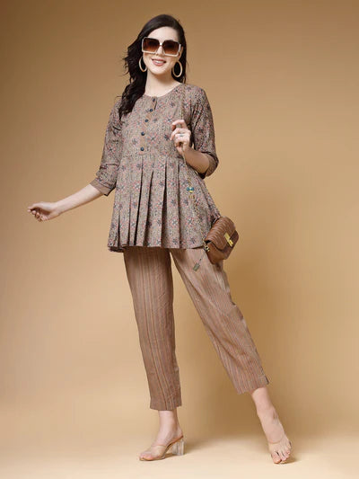 Indibelle Cotton Floral Print  Co-ord Set