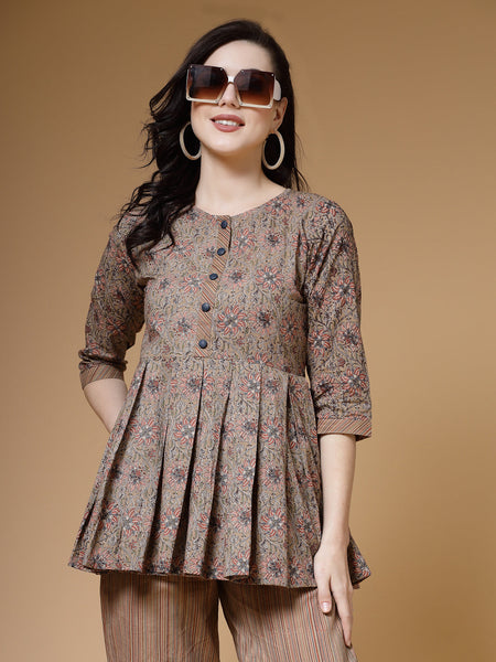 Indibelle-Brown-Floral-Co-ord-Set