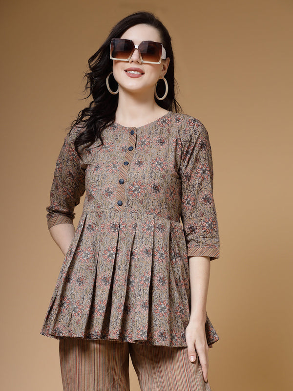 Indibelle-Brown-Floral-Co-ord-Set