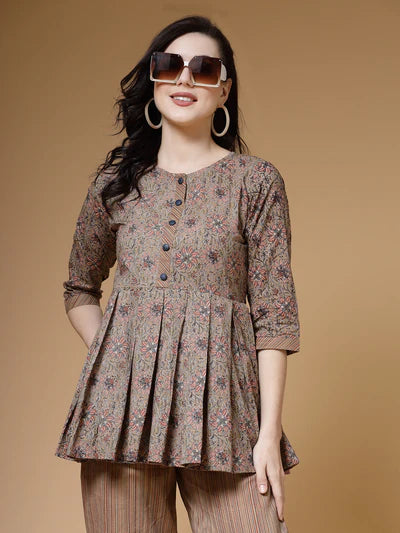Indibelle Cotton Floral Print  Co-ord Set