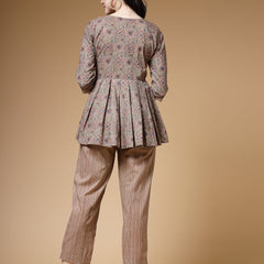 Indibelle-Brown-Floral-Co-ord-Set