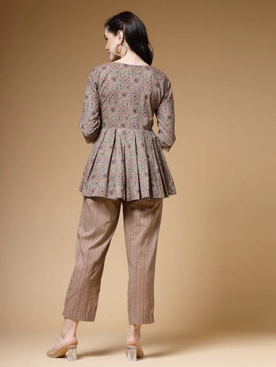 Indibelle Cotton Floral Print  Co-ord Set