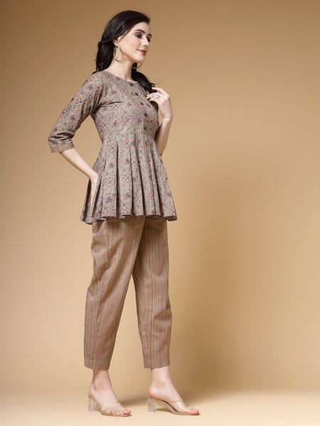 Indibelle-Brown-Floral-Co-ord-Set