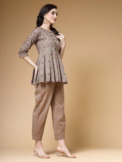 Indibelle Cotton Floral Print  Co-ord Set