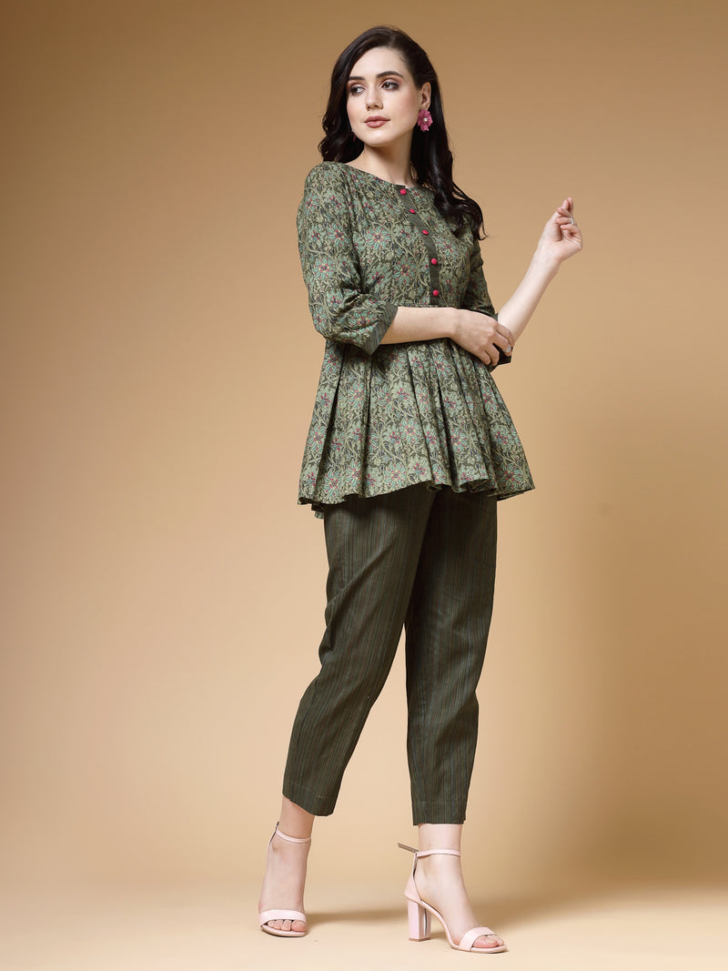 Indibelle Cotton Floral Print  Co-ord Set